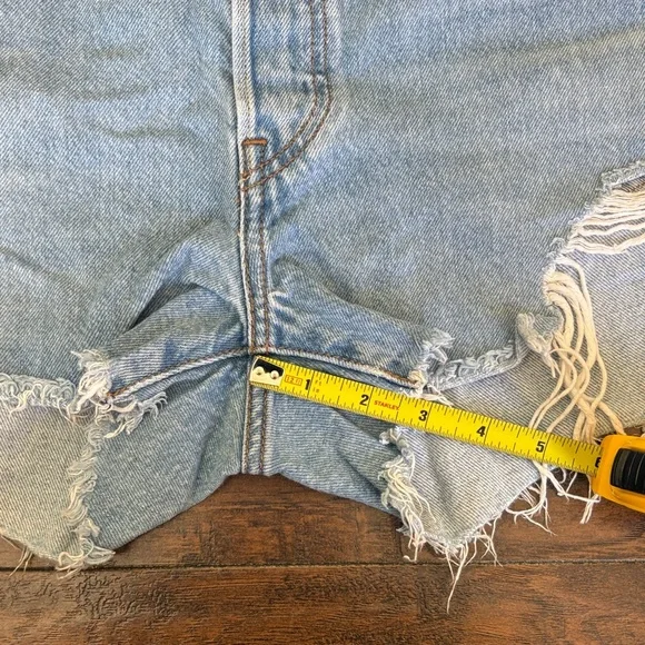 Levi's 501 Light Wash Distressed Denim Cutoff Shorts - Picture 10 of 10